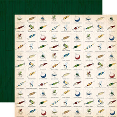 Gone Fishing - Carta Bella - Double-Sided Cardstock 12"X12" - Bait And Tackle