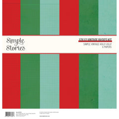 Simple Vintage Holly Jolly - Simple Stories - Collection Kit 12"X12" - Basics