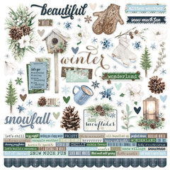 Simple Vintage Fresh Snow - Simple Stories - 12"x12" Cardstock Stickers - Combo