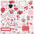 Valentine's Day - Echo Park - 12"x12" Cardstock Sticker Sheet - Elements