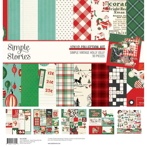 Simple Vintage Holly Jolly - Simple Stories - Collection Kit 12"X12"