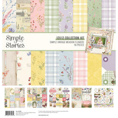 Simple Vintage Meadow Flowers - Simple Stories - Collection Kit 12"X12"