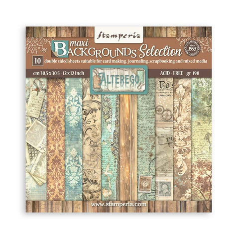 Alterego - Stamperia - 12"x12" Paper Pad - Background Maxi  (8610)