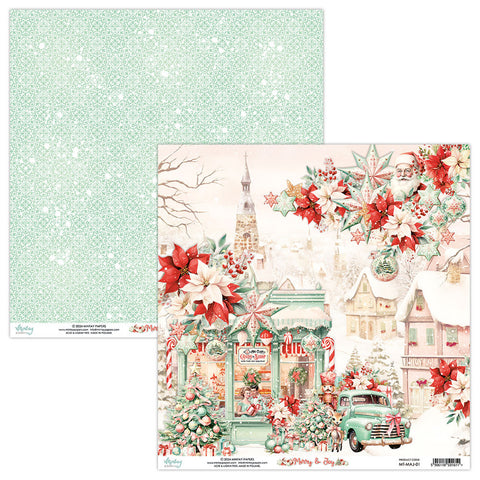 Merry & Joy - Mintay Papers - Double-sided 12"x12" Patterned Paper - Paper 01