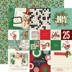 Simple Vintage Holly Jolly - Simple Stories - Double-Sided Cardstock 12"X12" - 2"x2"/4"x4" Elements