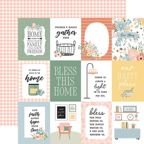 Our Happy Place - Echo Park - Double-Sided Cardstock 12"X12" - 3"x4" Journaling Elements