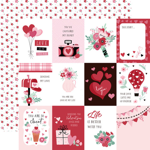 Valentine's Day - Echo Park - Double-Sided Cardstock 12"X12" - 3"x4" Journaling Cards