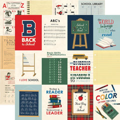 Back To School - Carta Bella - Double-Sided Cardstock 12"X12" - 3"x4" Journaling Cards