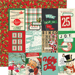 Simple Vintage Holly Jolly - Simple Stories - Double-Sided Cardstock 12"X12" - 3"x4" Elements