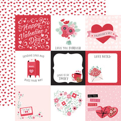 Valentine's Day - Echo Park - Double-Sided Cardstock 12"X12" - 4"x4" Journaling Cards