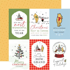 Winnie The Pooh Christmas - Echo Park - Double-Sided Cardstock 12"X12" - 4"x6" Journaling Cards