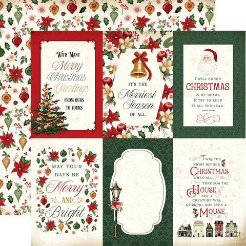 A Vintage Christmas  - Carta Bella - Double-Sided Cardstock 12"X12" - 4"x6" Journal Cards