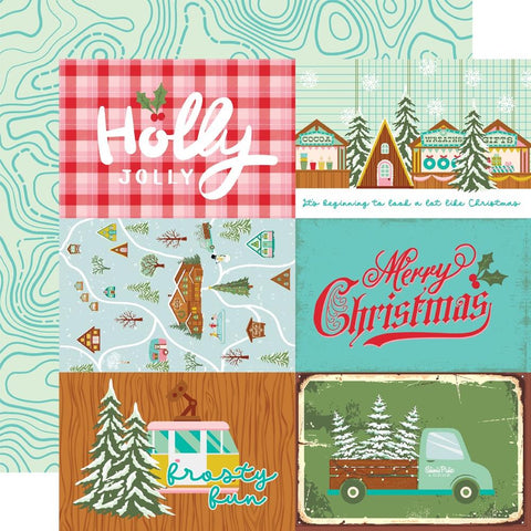 Snow Pine Lodge - Simple Stories - Double-Sided Cardstock 12"X12" - 4"x6" Elements