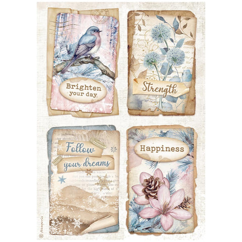 Create Happiness - Dewdrops - Stamperia - A4 Rice Paper - 4 Cards (9051)