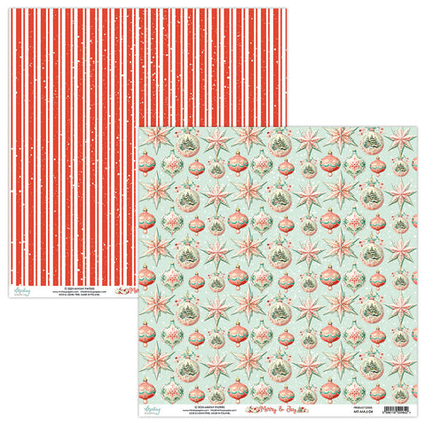 Merry & Joy - Mintay Papers - Double-sided 12"x12" Patterned Paper - Paper 04