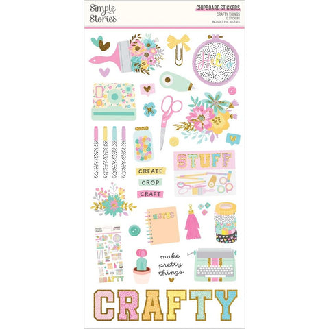 Crafty Things -Simple Stories - 6"X12" Chipboard Stickers