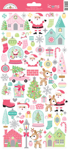 Tinsel Time - Doodlebug - 6"x12" Cardstock Stickers - Icons