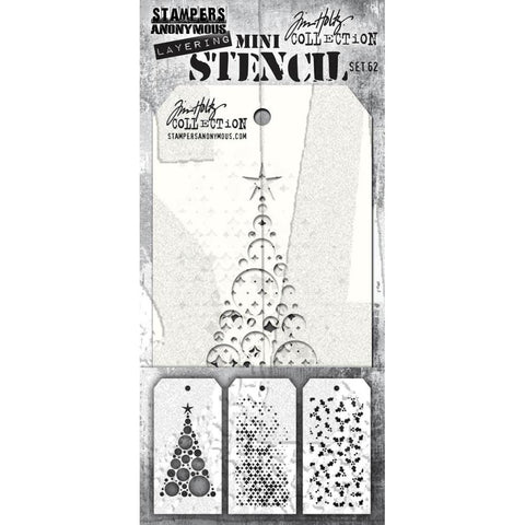 Tim Holtz - Mini Layered Stencil Set 3/Pkg - #62