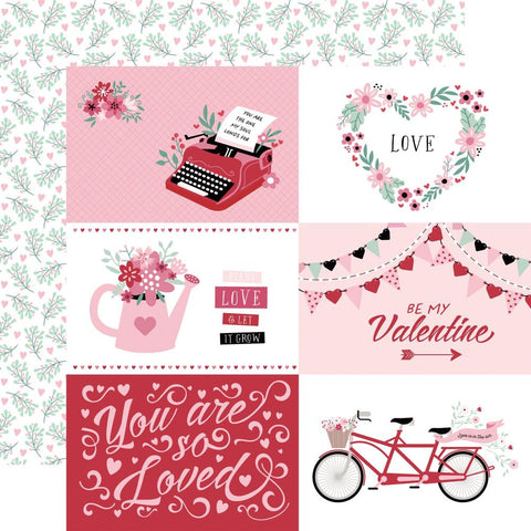 Valentine's Day - Echo Park - Double-Sided Cardstock 12"X12" - 6"x4" Journaling Cards