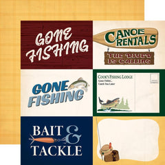 Gone Fishing - Carta Bella - Double-Sided Cardstock 12"X12" - 6"x4" Journaling Cards