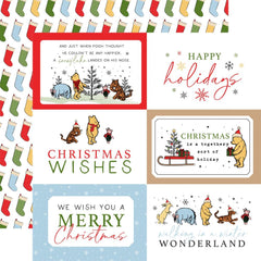 Winnie The Pooh Christmas - Echo Park - Double-Sided Cardstock 12"X12" - 6"x4" Journaling Cards