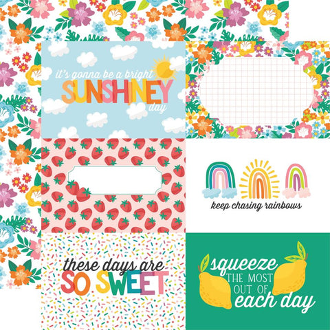 Sunny Days Ahead - Echo Park - Double-Sided Cardstock 12"X12" - 6"x4" Journal Cards