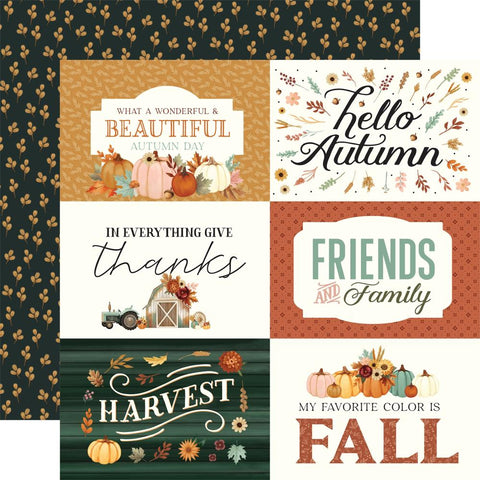 Harvest - Carta Bella - Double-Sided Cardstock 12"X12" - 6"x4" Journal Cards