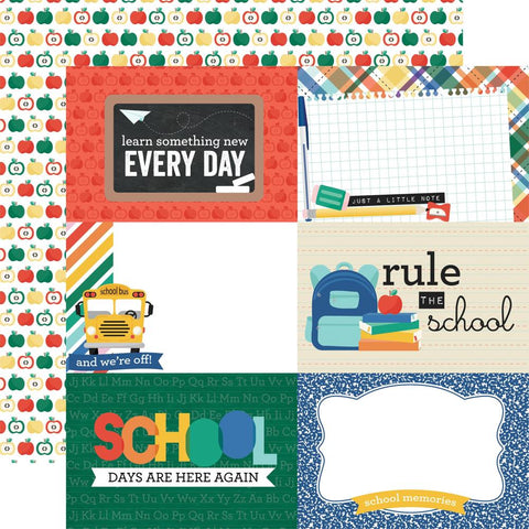 Off To School - Echo Park - Double-Sided Cardstock 12"X12" - 6"x4" Journaling Cards