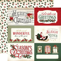 A Vintage Christmas  - Carta Bella - Double-Sided Cardstock 12"X12" - 6"x4" Journal Cards