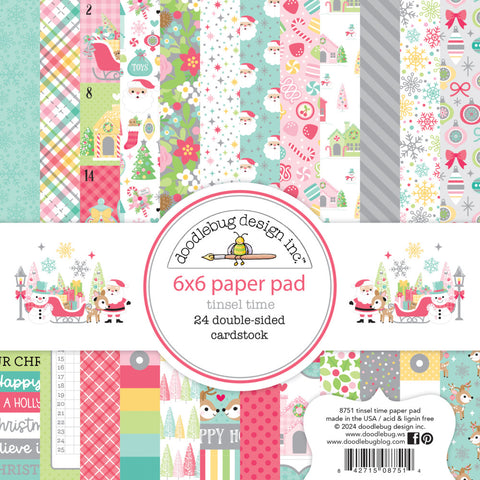 Tinsel Time - Doodlebug - Double-Sided 6"x6" Paper Pad