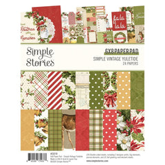 Simple Vintage Yuletide -Simple Stories - Simple Cards - Double-Sided Paper Pad 6"X8" 24/Pkg