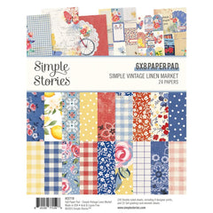 Simple Vintage Linen Market - Simple Stories - Double-Sided Paper Pad 6"X8" 24/Pkg