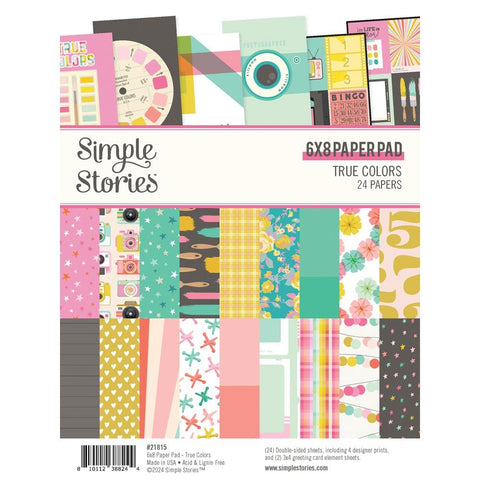 True Colors - Simple Stories - Double-Sided Paper Pad 6"X8" 24/Pkg