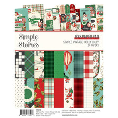 Simple Vintage Holly Jolly - Simple Stories - Double-Sided Paper Pad 6"X8" 24/Pkg