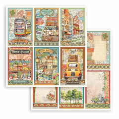 Art of Travelling - Stamperia - Double-Sided Cardstock 12"X12" - 6 Cards (9488)