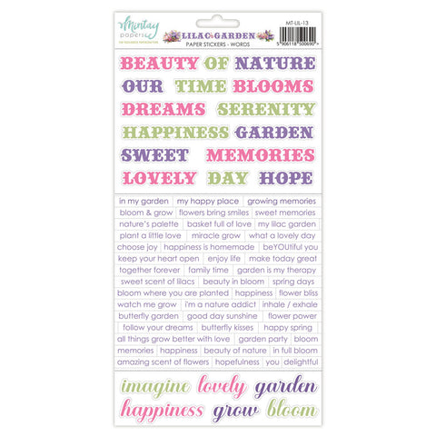 Lilac Garden - Mintay Papers - 6X12 Paper Stickers - Words (0690)