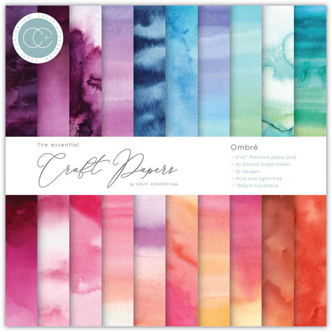 Craft Consortium - 6"x6" Essential Papers Pad - Ombre (2168)