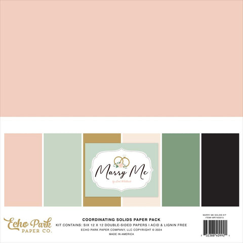 Marry Me - Echo Park - Collection Kit 12"X12" - Solids