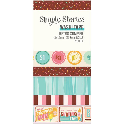 Retro Summer - Simple Stories - Washi Tape 5/Pkg