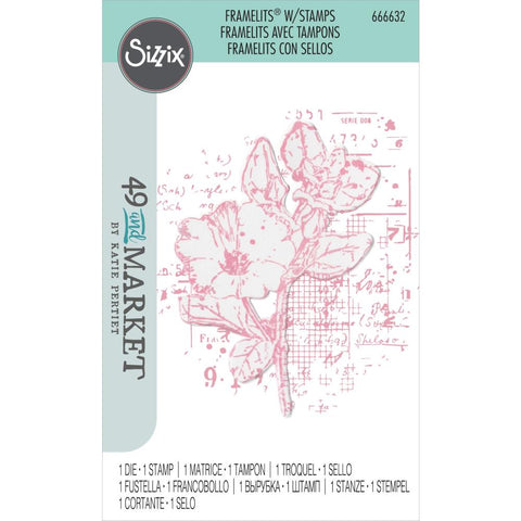 Sizzix/49 & Market - Framelits Die & Stamp Set 2/Pkg - Floral Mix Cluster (9050)