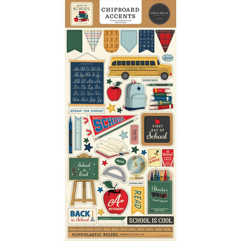 Back To School - Carta Bella - Chipboard 6"X13" - Accents