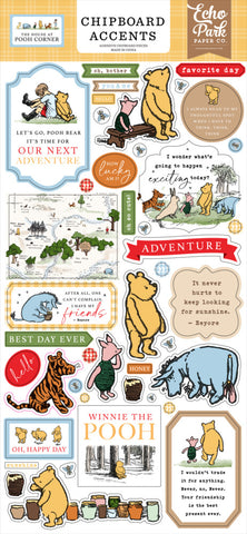 The House at Pooh Corner - Echo Park - 6"x12" Chipboard Stickers - Accents