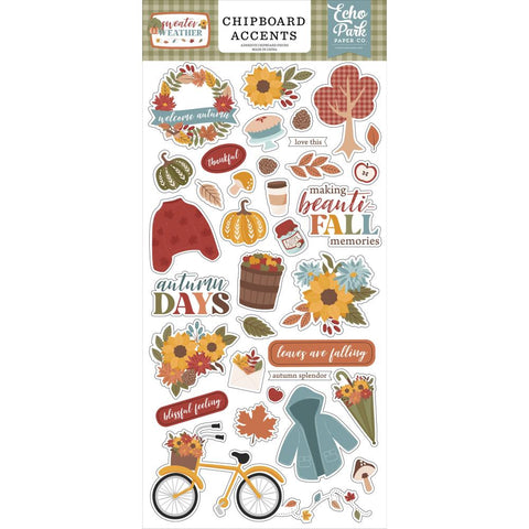 Sweater Weather - Echo Park - Chipboard 6"X13" - Accents