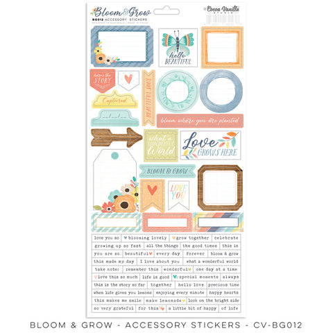 Bloom & Grow - Cocoa Vanilla - Accessory Stickers (0438)