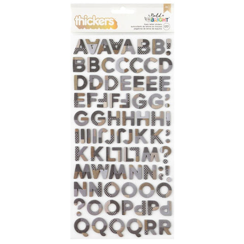 Bold & Bright - Vicki Boutin - Thickers Puffy Stickers 177/pkg - Alphabet (7710)