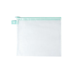 Avery Elle - Zippered Vinyl Mesh Pouch - 13"x13" Aqua-Extra Large (9576)