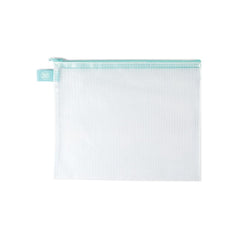 Avery Elle - Zippered Vinyl Mesh Pouch - 13"x10.25" Aqua-Large (7091)