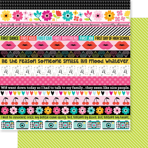 Teen Vibe - Caitlyn - Bella Blvd - Double-Sided Cardstock 12"X12" - Borders (6761)