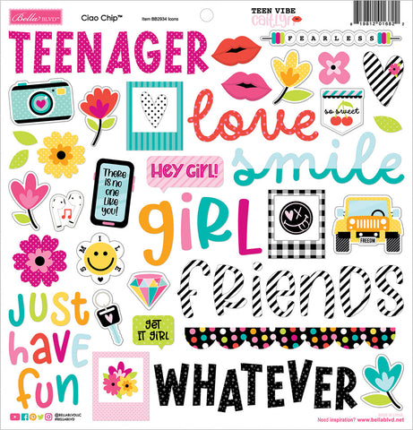 Teen Vibe - Caitlyn - Bella Blvd - Ciao Chipboard Icons (6822)