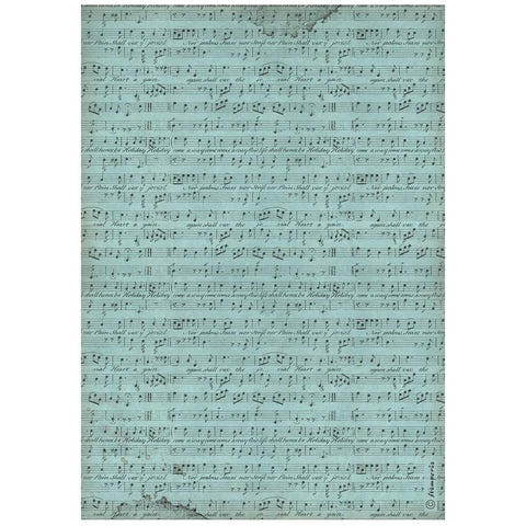 Music - Stamperia - A4 Rice Paper - Background Score (8863)